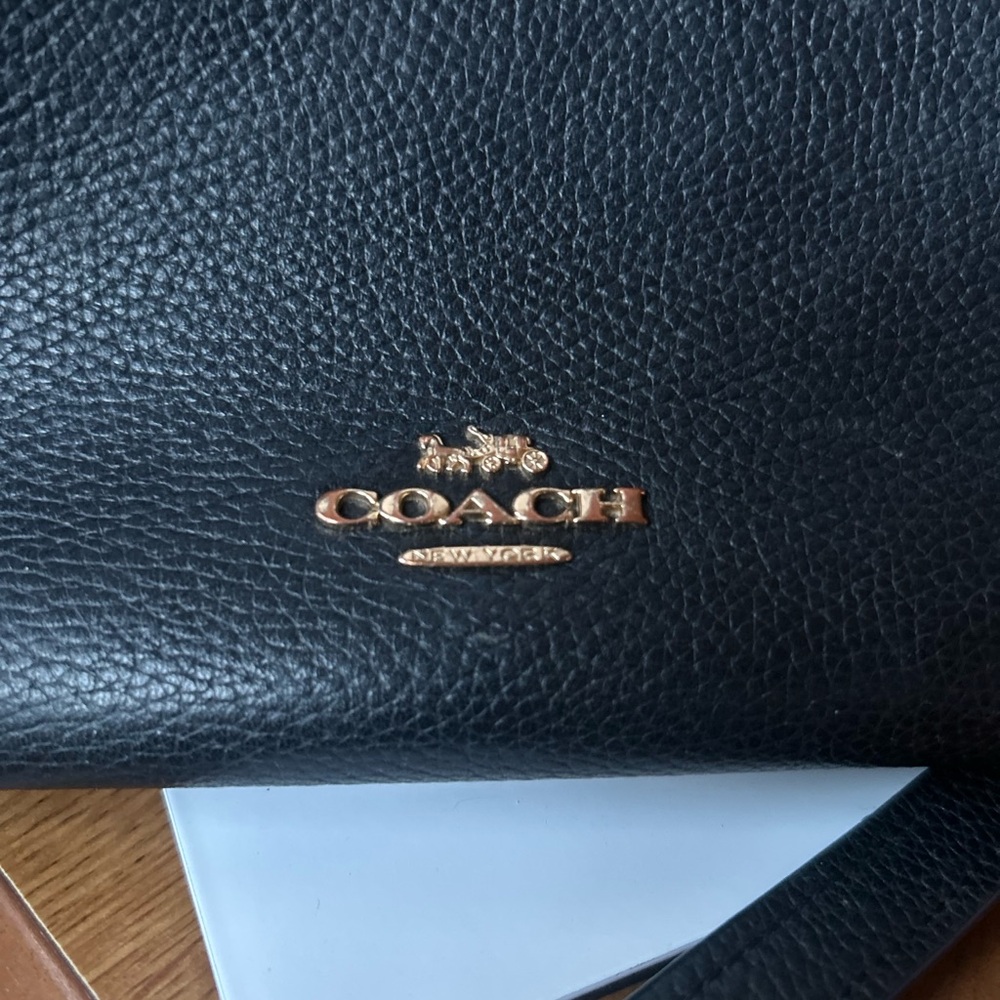 Coach Black Pebbled Leather Hobo Shoulder Bag with Tassel - Picture 3 of 12